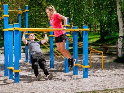 Outdoor workout place at the Park Nové Roztyly